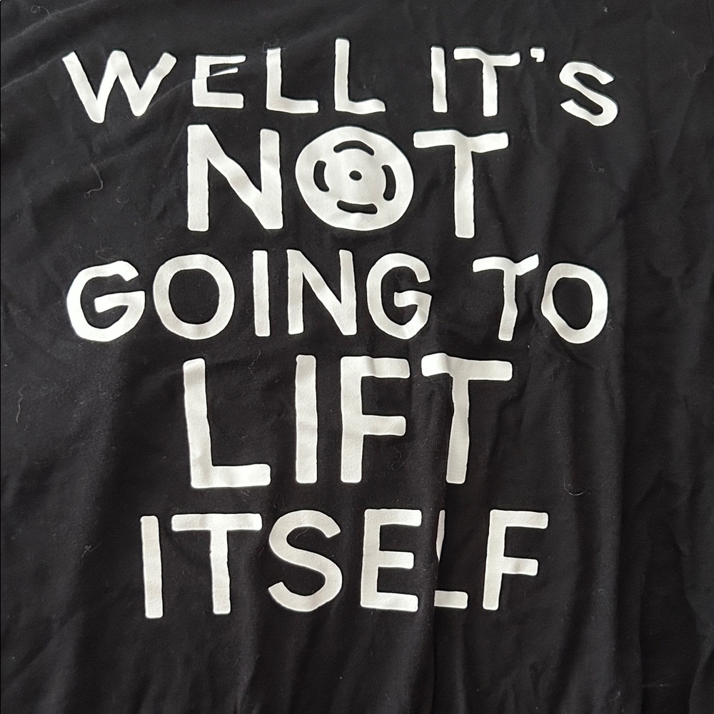 Black Graphic T-Shirt with White Text